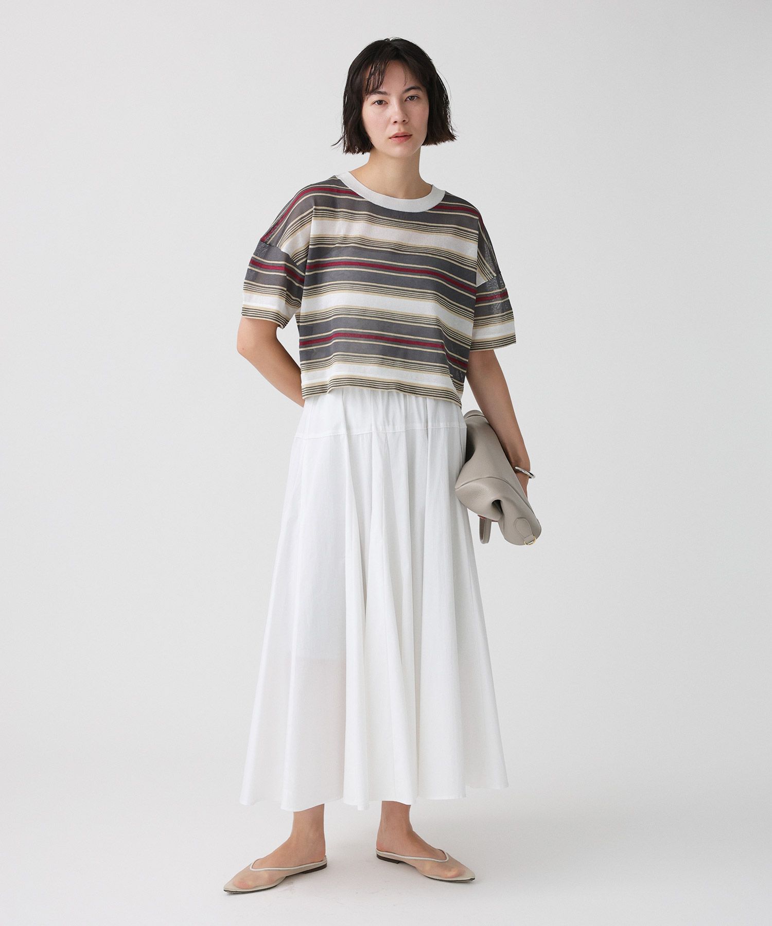 BABYLONE「マルチボーダーショートプルオーバー」|ニット・セーター|