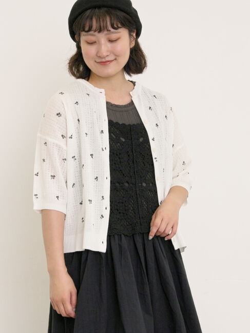 Samansa Mos2「小花柄プリントカーディガン」|カーディガン|