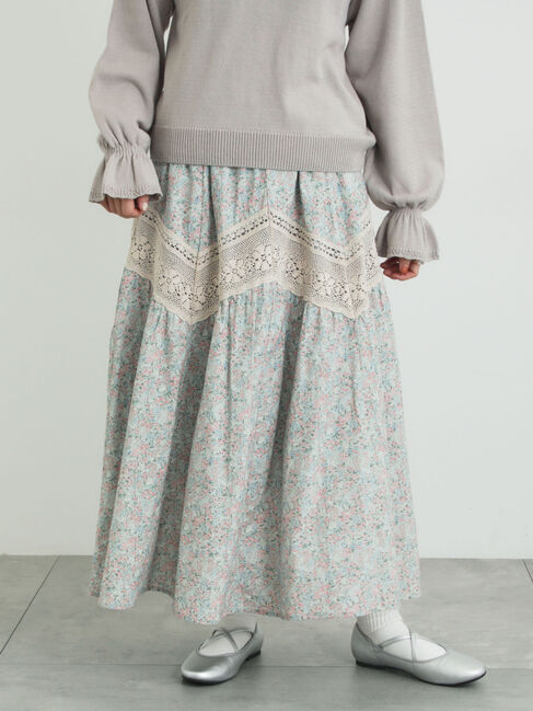 Samansa Mos2「柄アソートティアードレーススカート」|スカート|