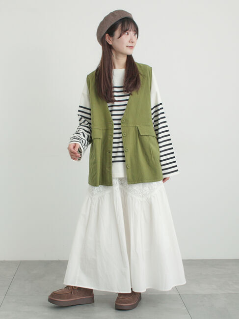 Samansa Mos2「柄アソートティアードレーススカート」|スカート|