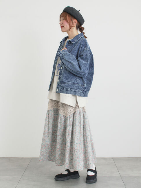 Samansa Mos2「柄アソートティアードレーススカート」|スカート|