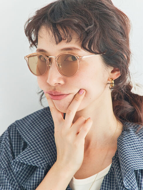 Samansa Mos2「【UVカット】ボストン型サングラス」|その他|ベージュ