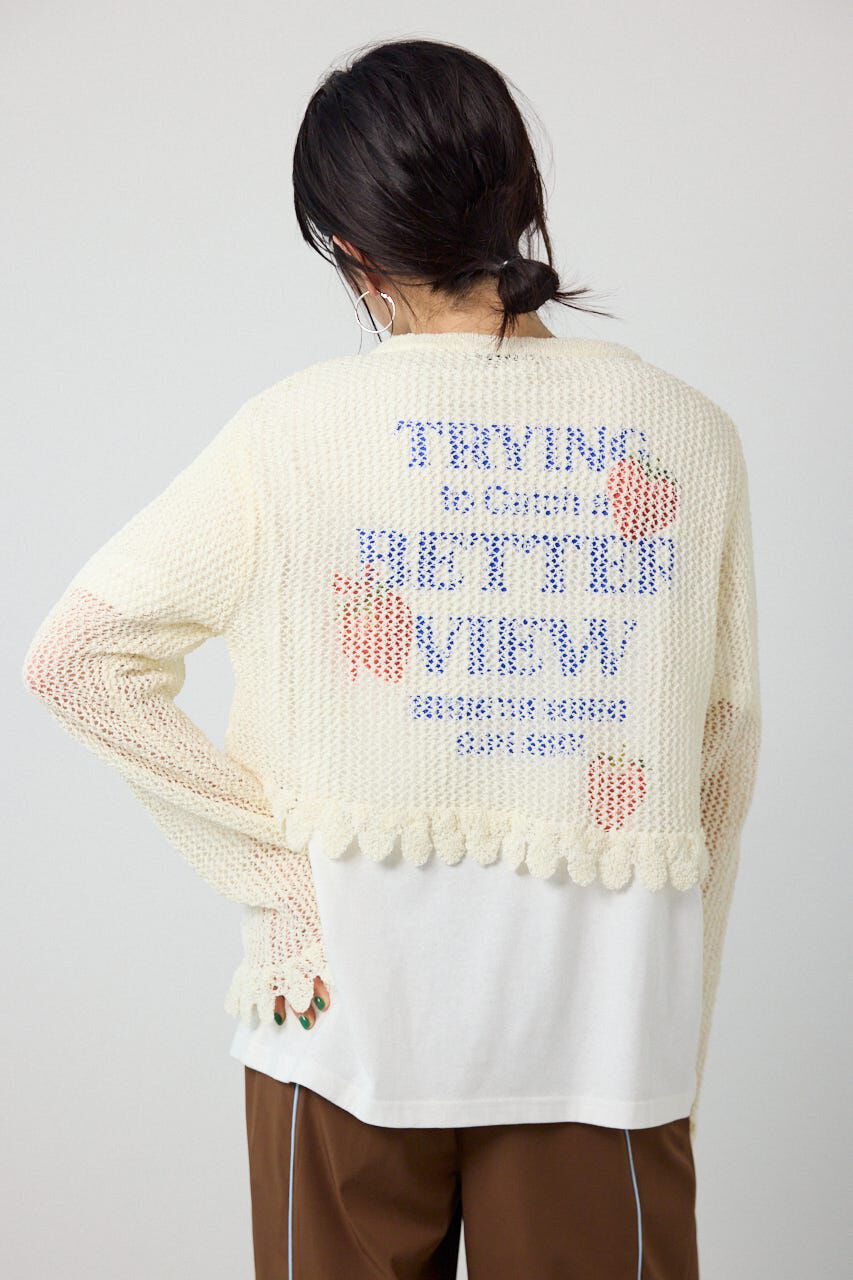 RODEO CROWNS「メッシュ柄リボンボレロ」|カーディガン|