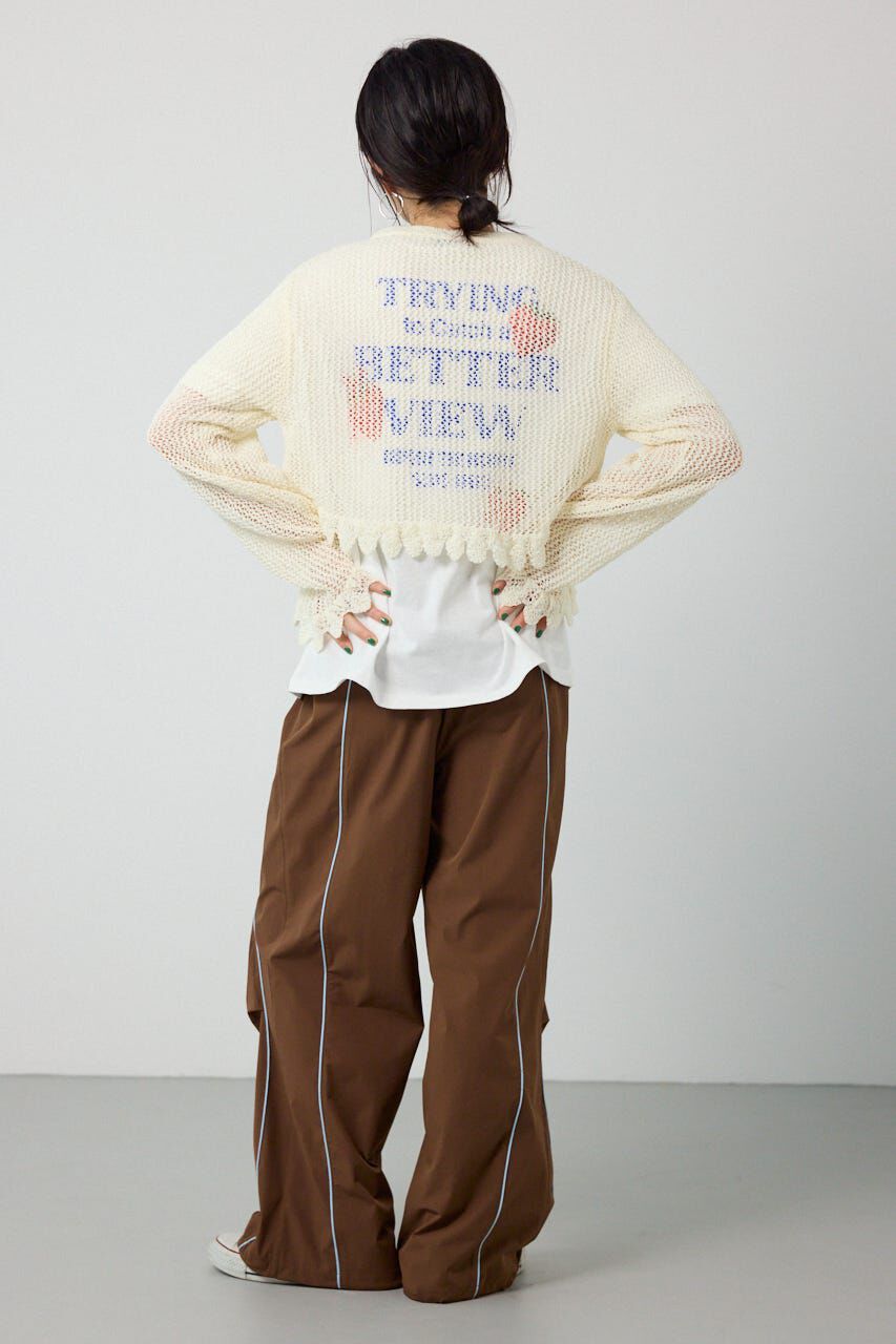 RODEO CROWNS「メッシュ柄リボンボレロ」|カーディガン|