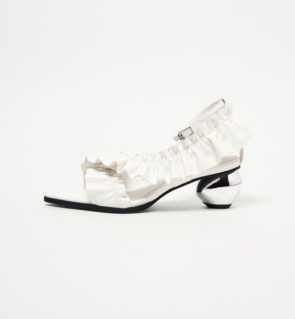 SY UNITED ARROWS「＜SY＞ ポインテッドフリル サンダル50&uarr;」|サンダル|WHITE