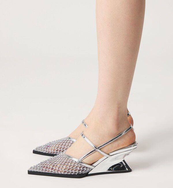 ODETTE E ODILE「＜SY＞ ポインテッド ビジュー ウェッジ バックベルト サンダル60&uarr;」|サンダル|