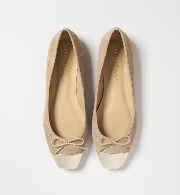 ODETTE E ODILE「【WEB限定】バレエコンビスクエア フラット10■&uarr;」|バレエシューズ|GOLD