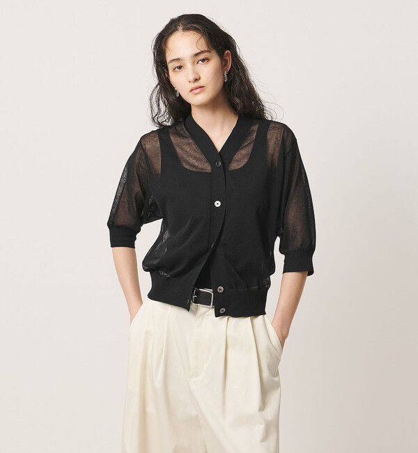 UNITED ARROWS「シアー Vネック カーディガン ‐ウォッシャブル‐」|カーディガン|