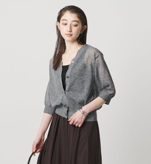 UNITED ARROWS「シアー Vネック カーディガン ‐ウォッシャブル‐」|カーディガン|