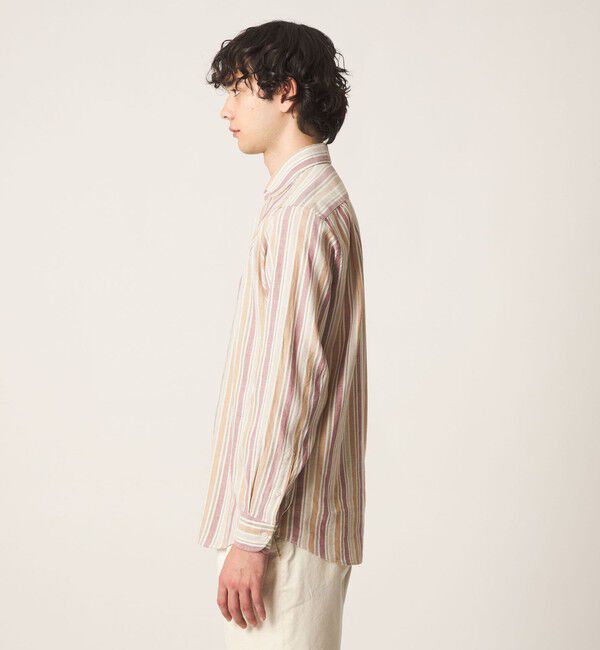 UNITED ARROWS「リネン/コットン ストライプ オープンカラーシャツ」|シャツ・ブラウス|