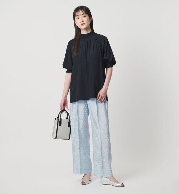 UNITED ARROWS「ドット サテン 2タック ワイドパンツ」|スラックス|