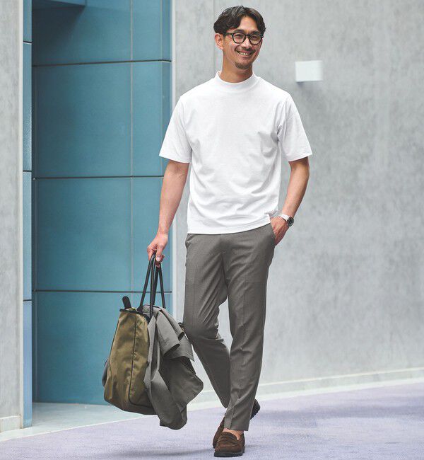 UNITED ARROWS green label relaxing「【WEB限定】JUST fit デイリー モック 半袖 Ｔシャツ カットソー -吸水速乾・抗菌-」|Tシャツ・カットソー|
