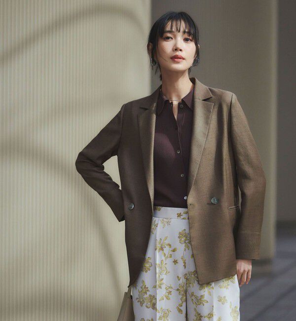UNITED ARROWS green label relaxing「［size SHORTあり］リネンライク 2B ジャケット」|テーラードジャケット|MD.BROWN
