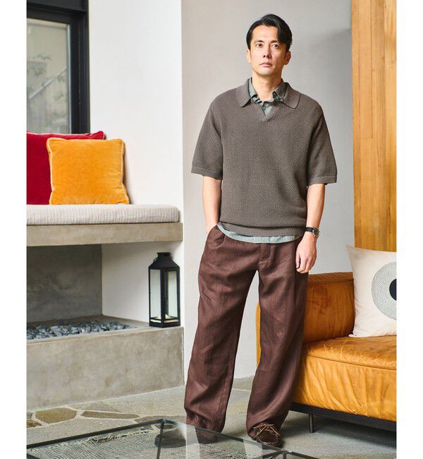 UNITED ARROWS green label relaxing「コットン ナイロン メッシュ スキッパー 半袖 ポロシャツ」|ポロシャツ|