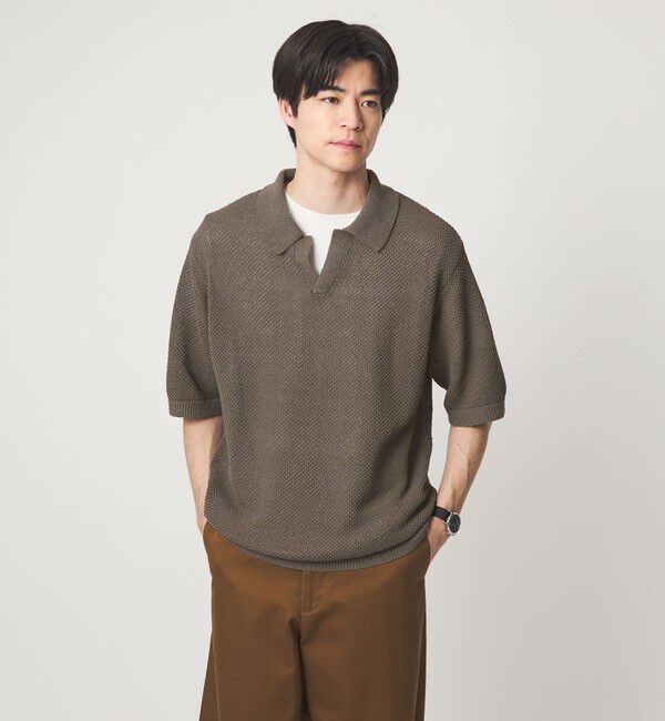 UNITED ARROWS green label relaxing「コットン ナイロン メッシュ スキッパー 半袖 ポロシャツ」|ポロシャツ|