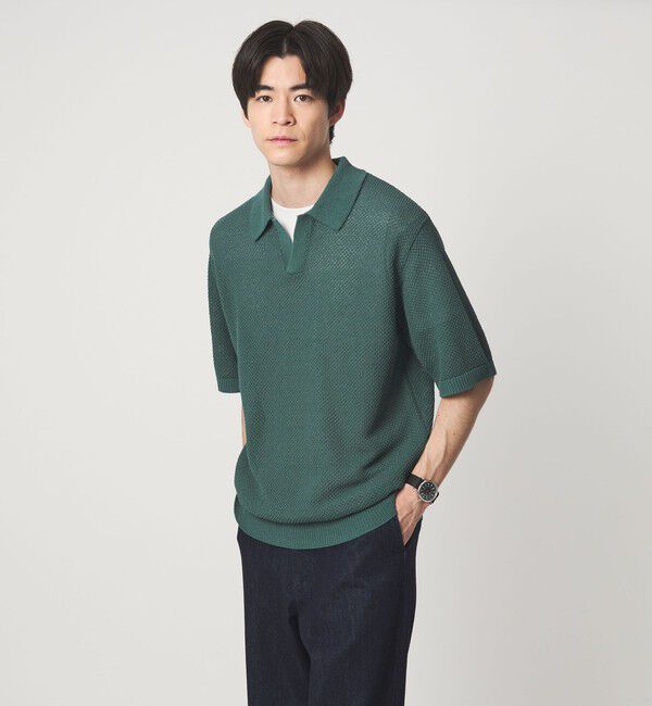UNITED ARROWS green label relaxing「コットン ナイロン メッシュ スキッパー 半袖 ポロシャツ」|ポロシャツ|