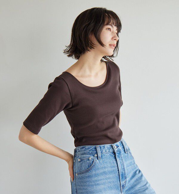 UNITED ARROWS green label relaxing「カップデザインネックTシャツ / カップインナー」|Tシャツ・カットソー|