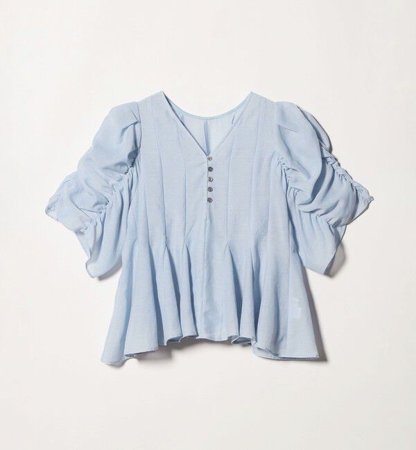 EMMEL REFINES「＜EMMEL REFINES＞EM パネルキリカエ ソデギャザー ブラウス」|シャツ・ブラウス|