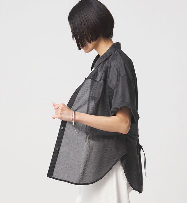 UNITED ARROWS green label relaxing「【結論シリーズ】リボンハイウエストシャツ［size SHORTあり］」|シャツ・ブラウス|