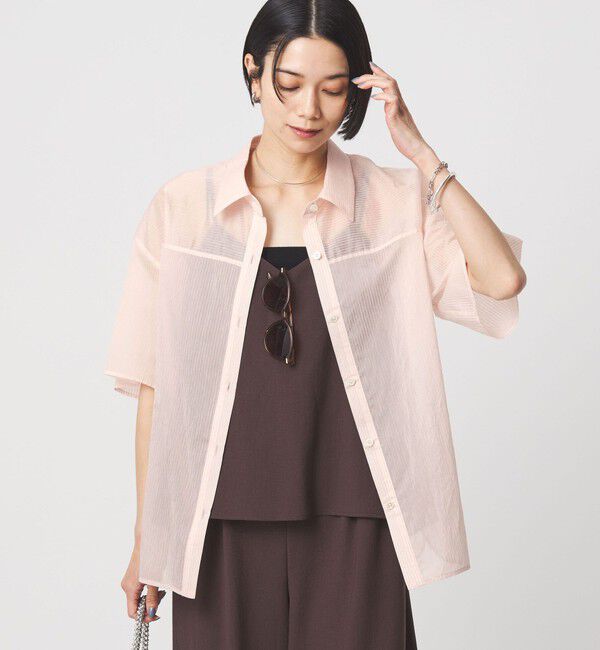 UNITED ARROWS green label relaxing「【結論シリーズ】リボンハイウエストシャツ［size SHORTあり］」|シャツ・ブラウス|