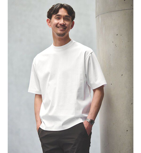 UNITED ARROWS green label relaxing「【WEB限定】JUST fit ポンチ 半袖 Tシャツ カットソー -汗染み防止-」|Tシャツ・カットソー|WHITE