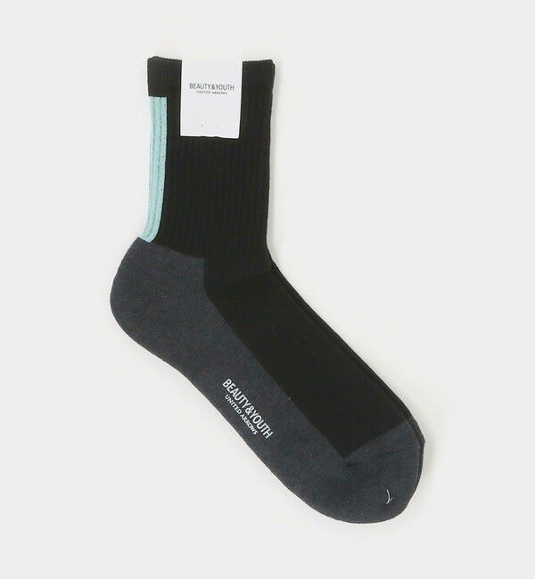 BEAUTY&YOUTH UNITED ARROWS「バック ライン ソックス」|ソックス|BLACK