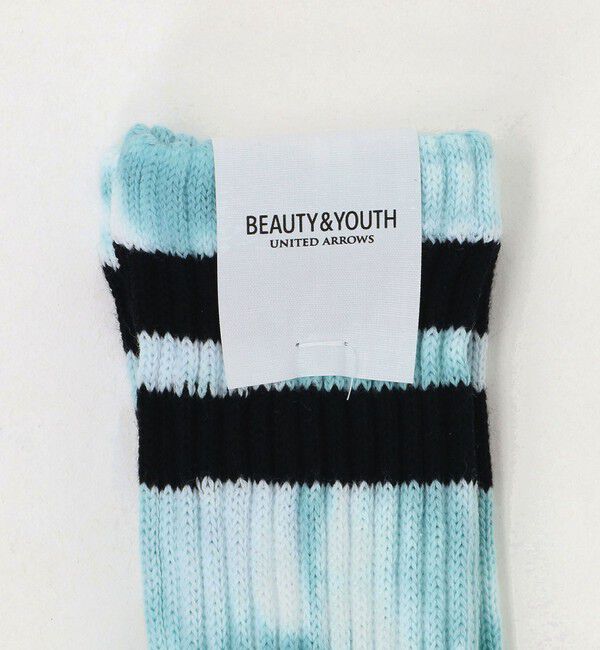 BEAUTY&YOUTH UNITED ARROWS「ツーライン パイル クルー タイダイ ソックス」|ソックス|