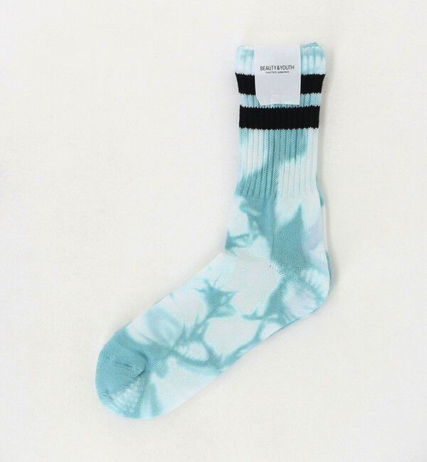 BEAUTY&YOUTH UNITED ARROWS「ツーライン パイル クルー タイダイ ソックス」|ソックス|