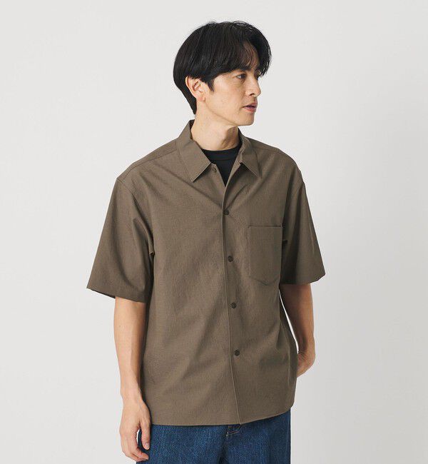 BEAUTY&YOUTH UNITED ARROWS「KOMATSU PACK キャンプカラー ショートスリーブ シャツ GRANDE型 セットアップ対応 撥水 ウォッシャブル」|シャツ・ブラウス|