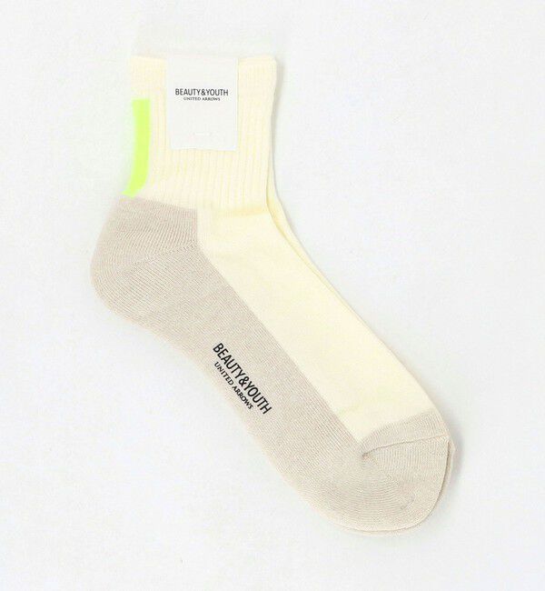 BEAUTY&YOUTH UNITED ARROWS「バック ライン クウォーター ソックス」|ソックス|OFF WHITE