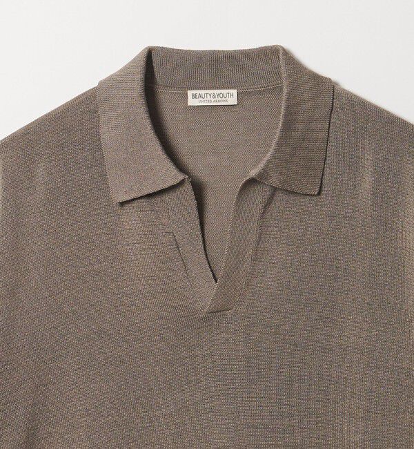 BEAUTY&YOUTH UNITED ARROWS「シャイン ギマ スキッパー ポロニット ウォッシャブル」|ニット・セーター|