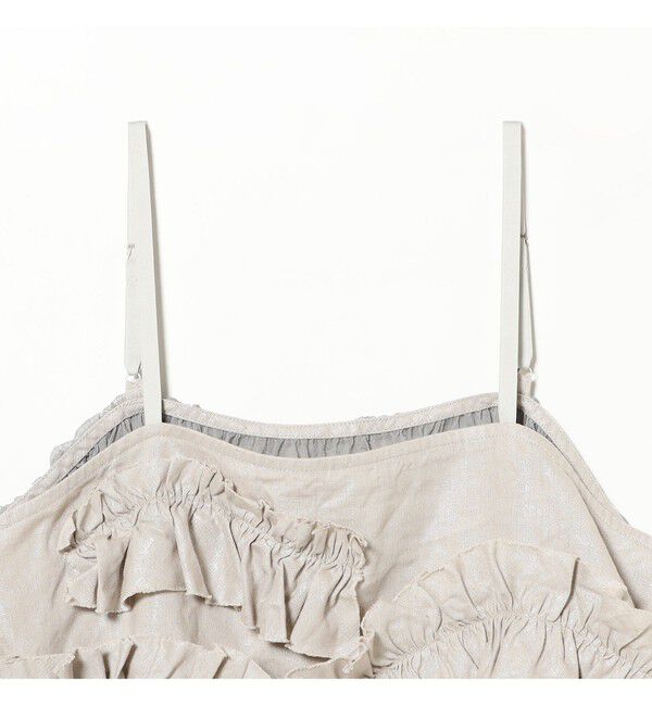 BEAMSBOY「maturely / リネンフリル アンド チュール キャミソール」|シャツ・ブラウス|