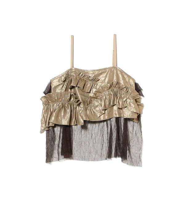 BEAMSBOY「maturely / リネンフリル アンド チュール キャミソール」|シャツ・ブラウス|