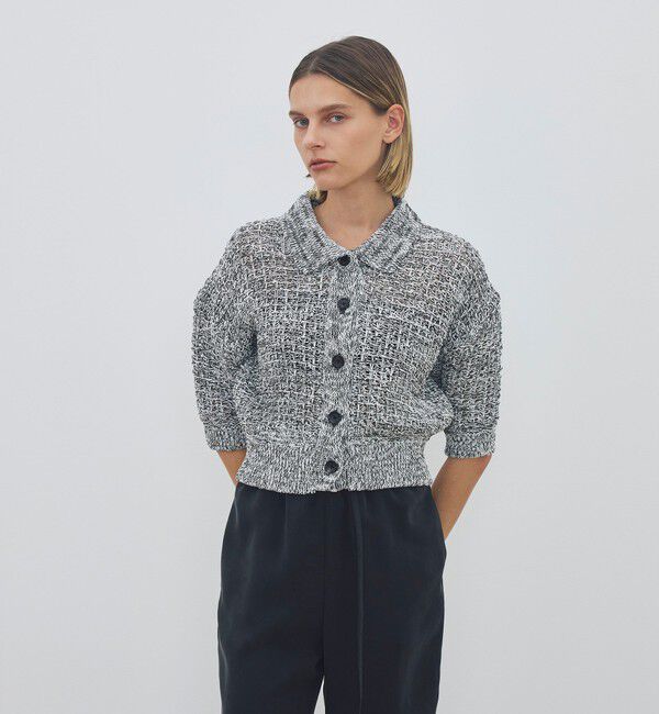 DES PRES「ギマコットン ハーフスリーブポロカーディガン」|カーディガン|