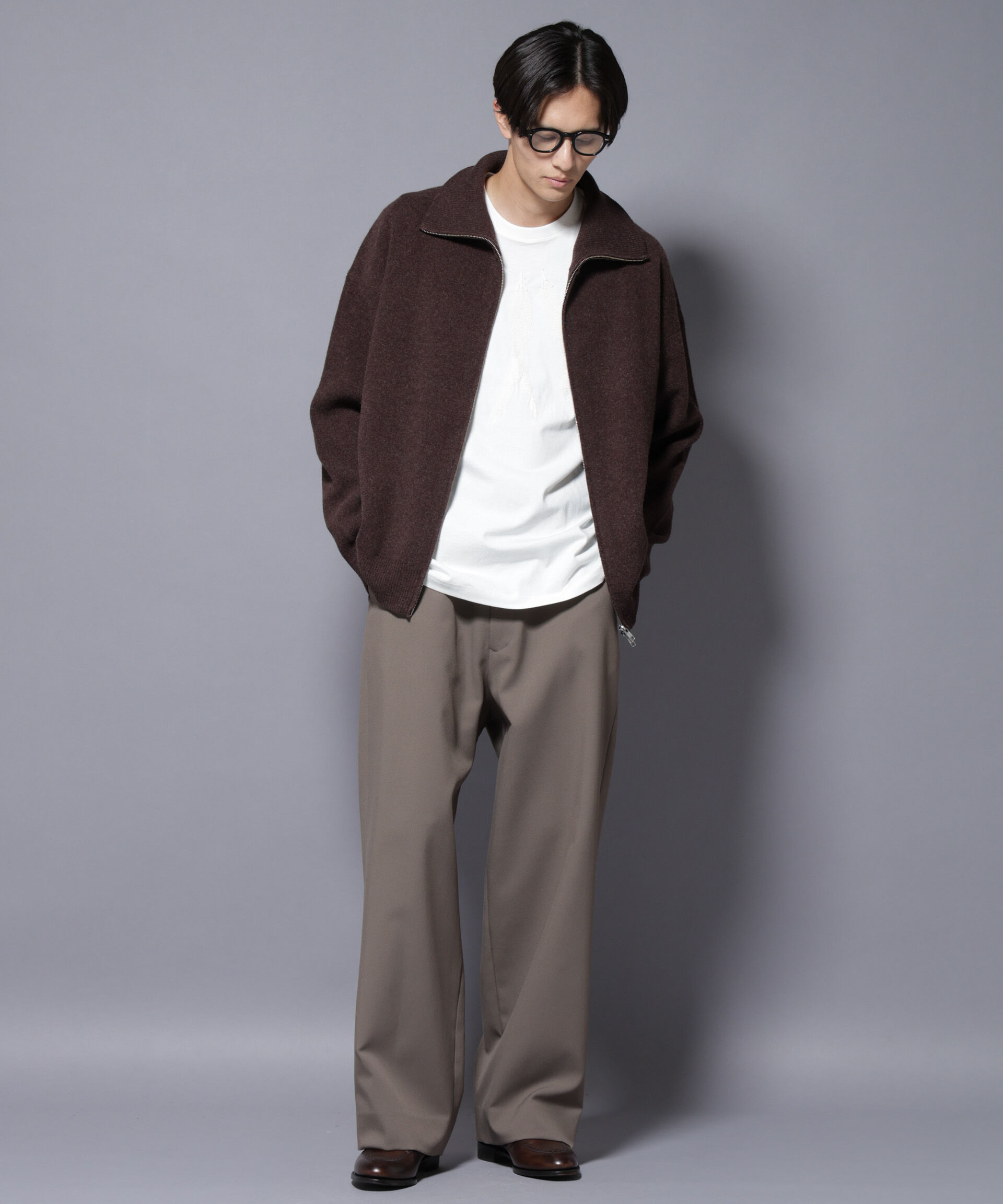 nano･universe「ウールカシミヤドライバーズニット」|ニット・セーター|