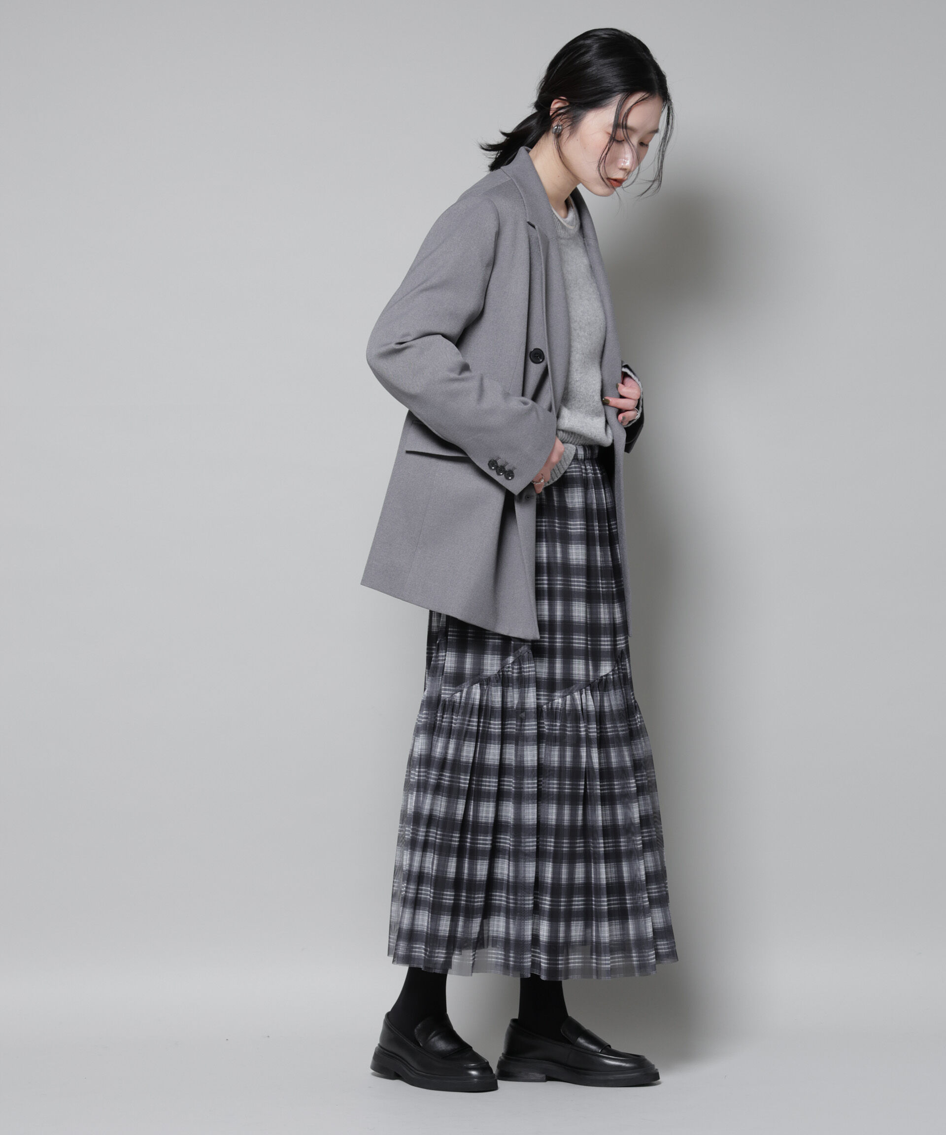 nano･universe「ストレッチサージダブルジャケット(セットアップ可)」|テーラードジャケット|