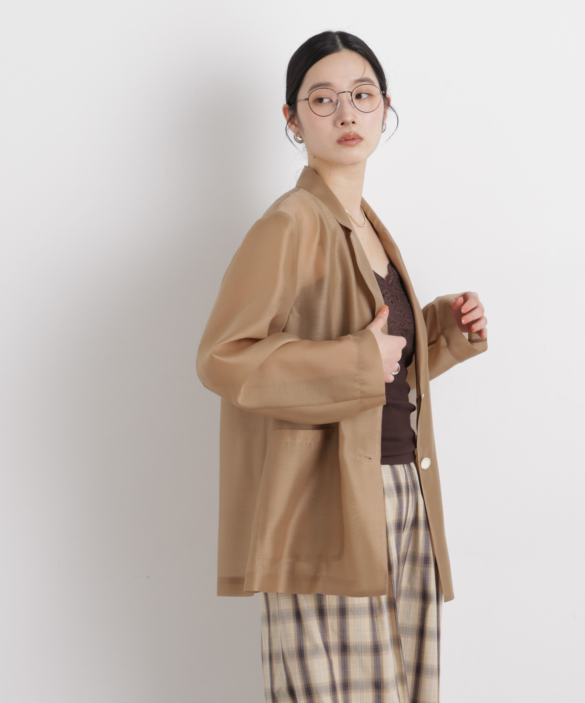 nano･universe「シアーテーラードオーバージャケット」|テーラードジャケット|