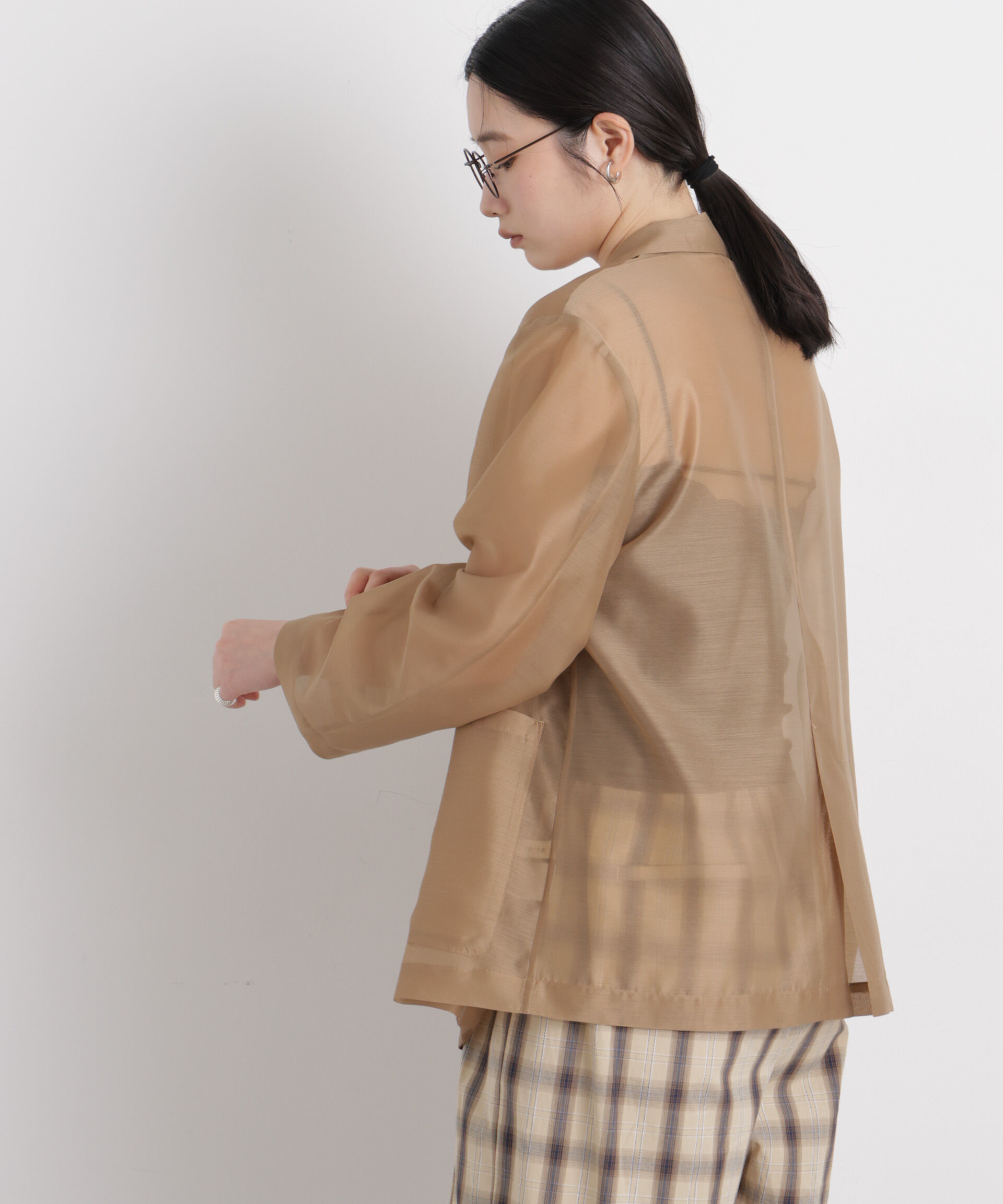 nano･universe「シアーテーラードオーバージャケット」|テーラードジャケット|