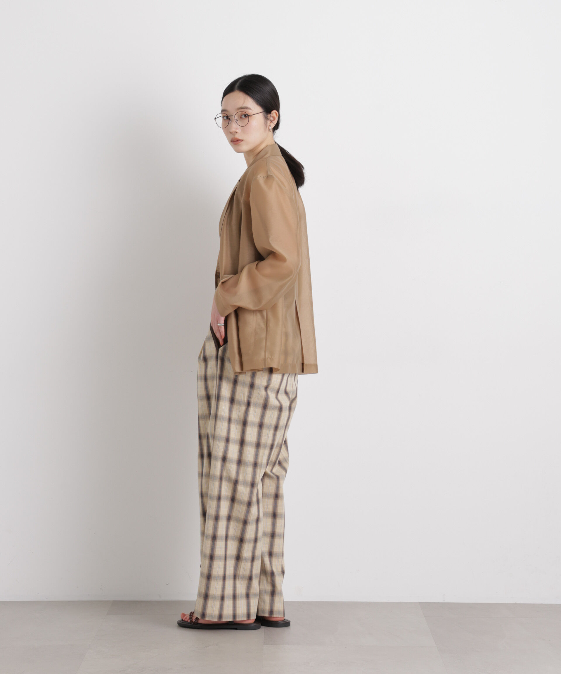 nano･universe「シアーテーラードオーバージャケット」|テーラードジャケット|