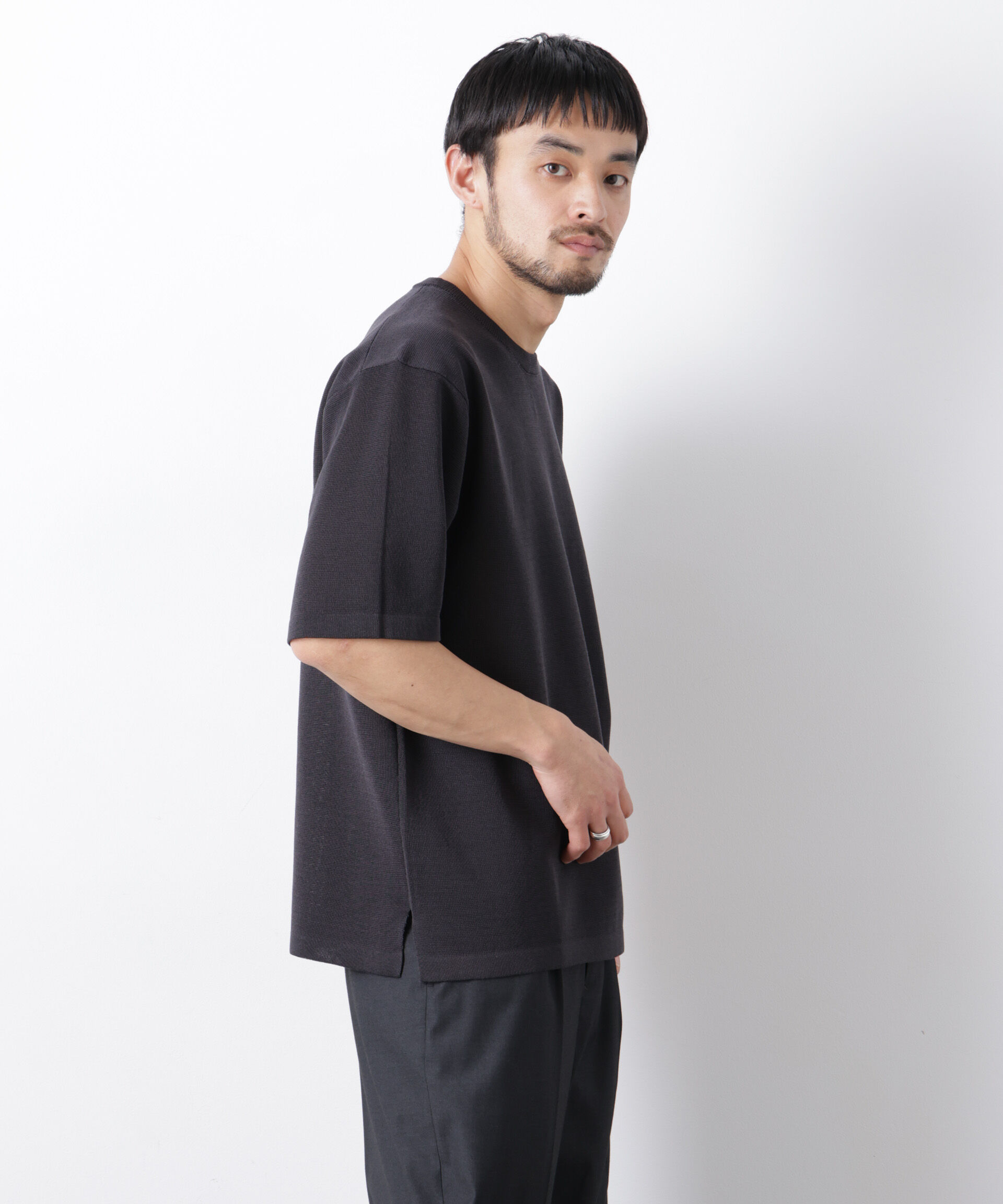 nano･universe「12ゲージドライニットTシャツ 半袖」|ニット・セーター|