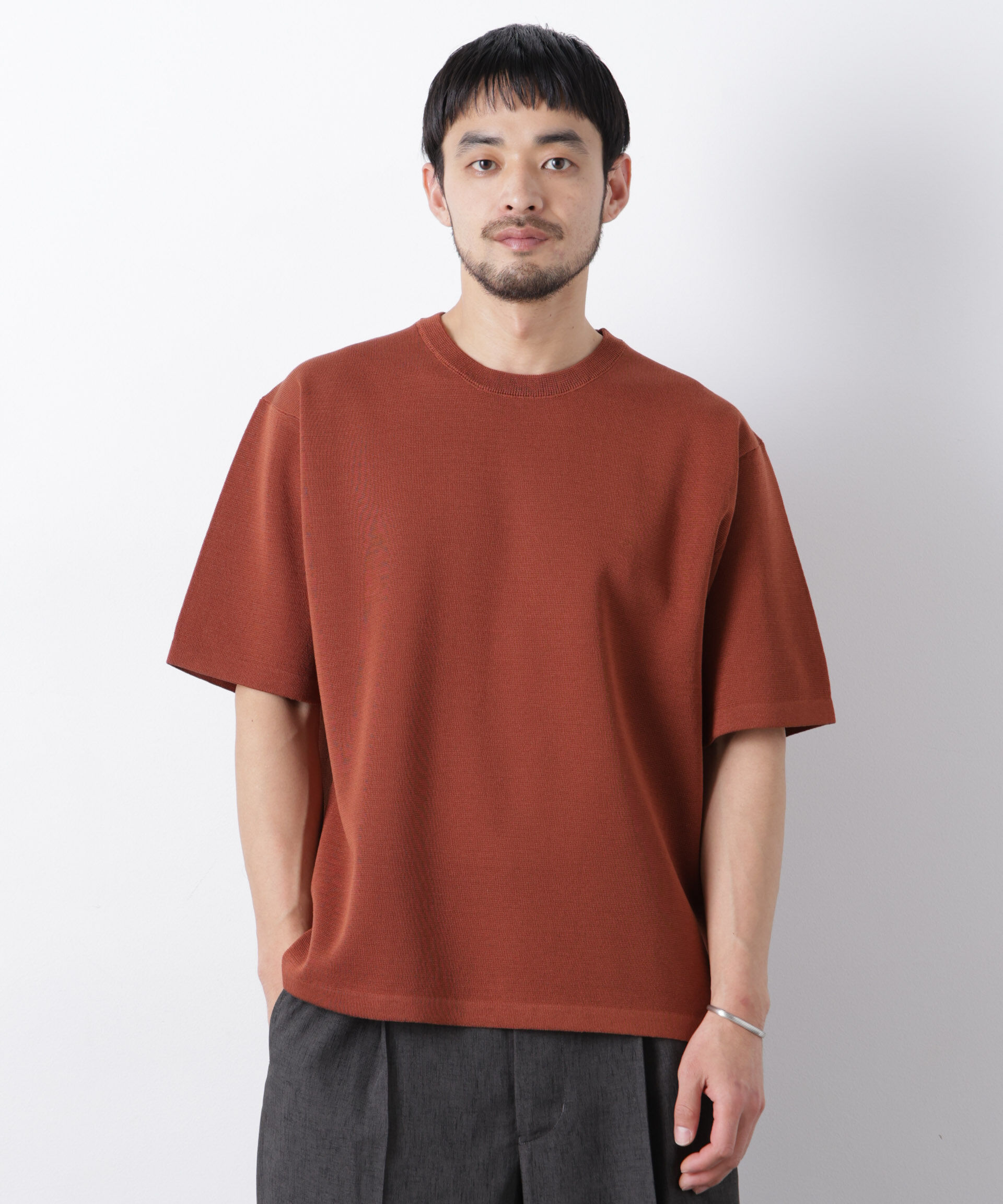 nano･universe「12ゲージドライニットTシャツ 半袖」|ニット・セーター|テラコッタ6