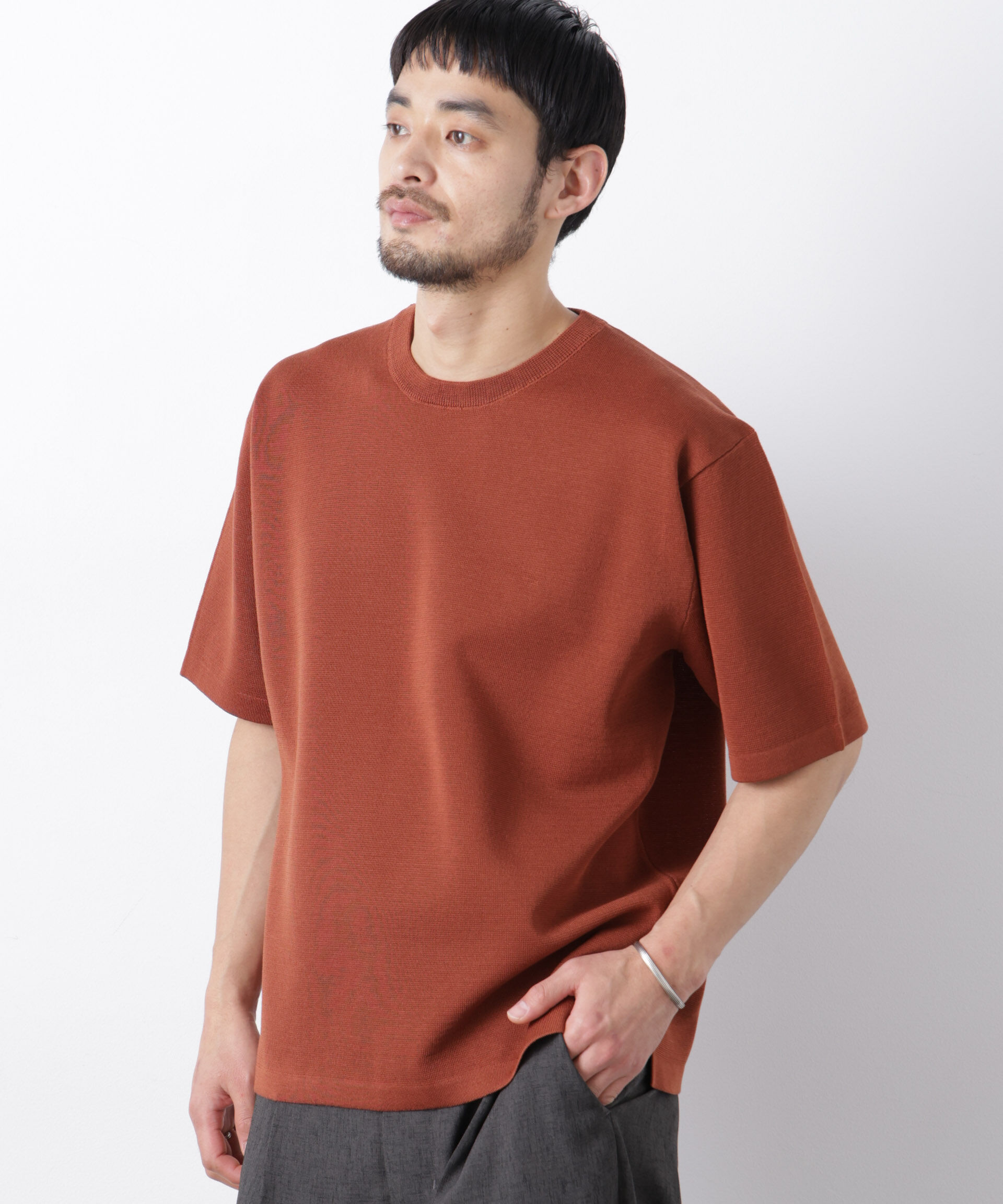 nano･universe「12ゲージドライニットTシャツ 半袖」|ニット・セーター|