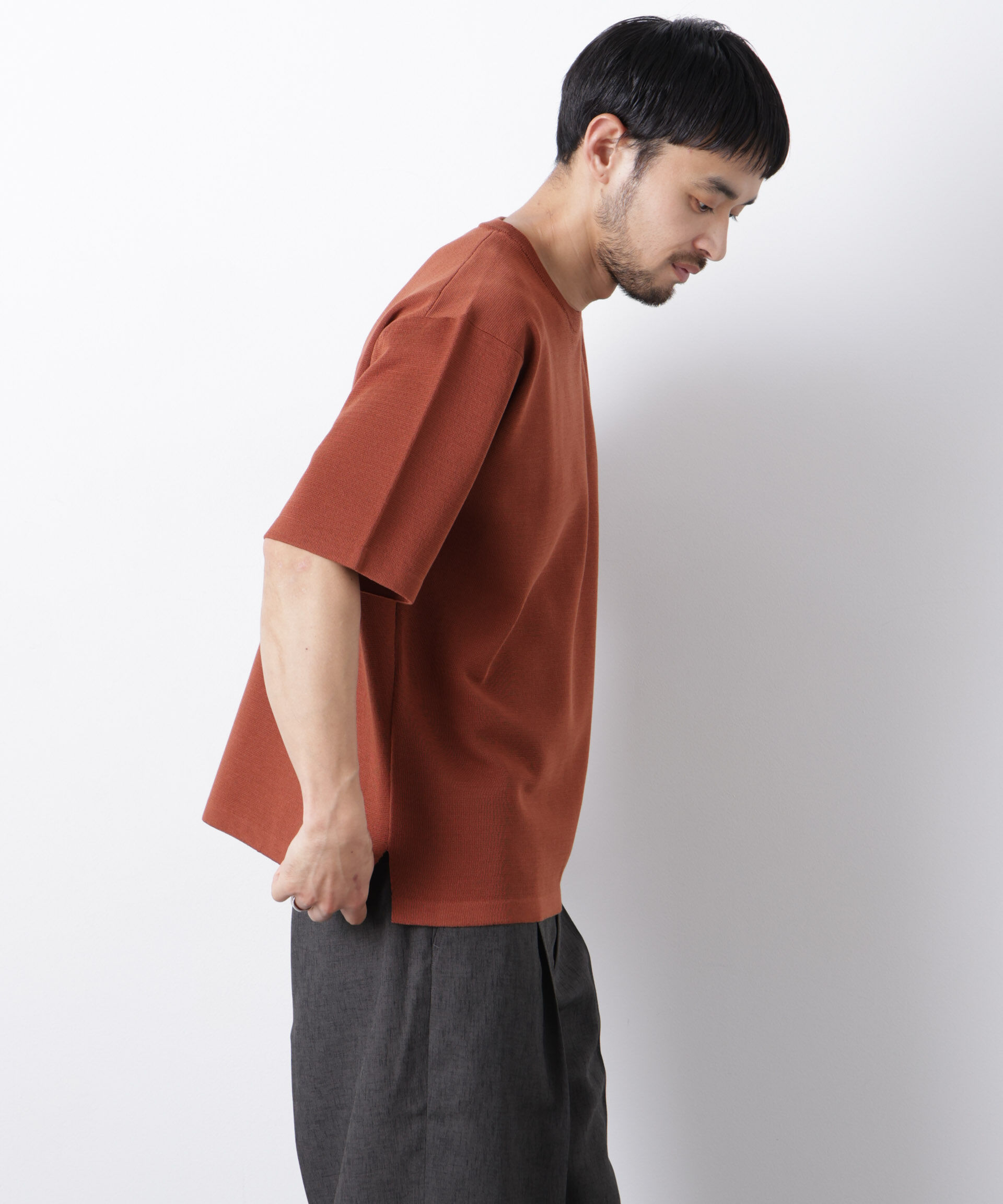 nano･universe「12ゲージドライニットTシャツ 半袖」|ニット・セーター|