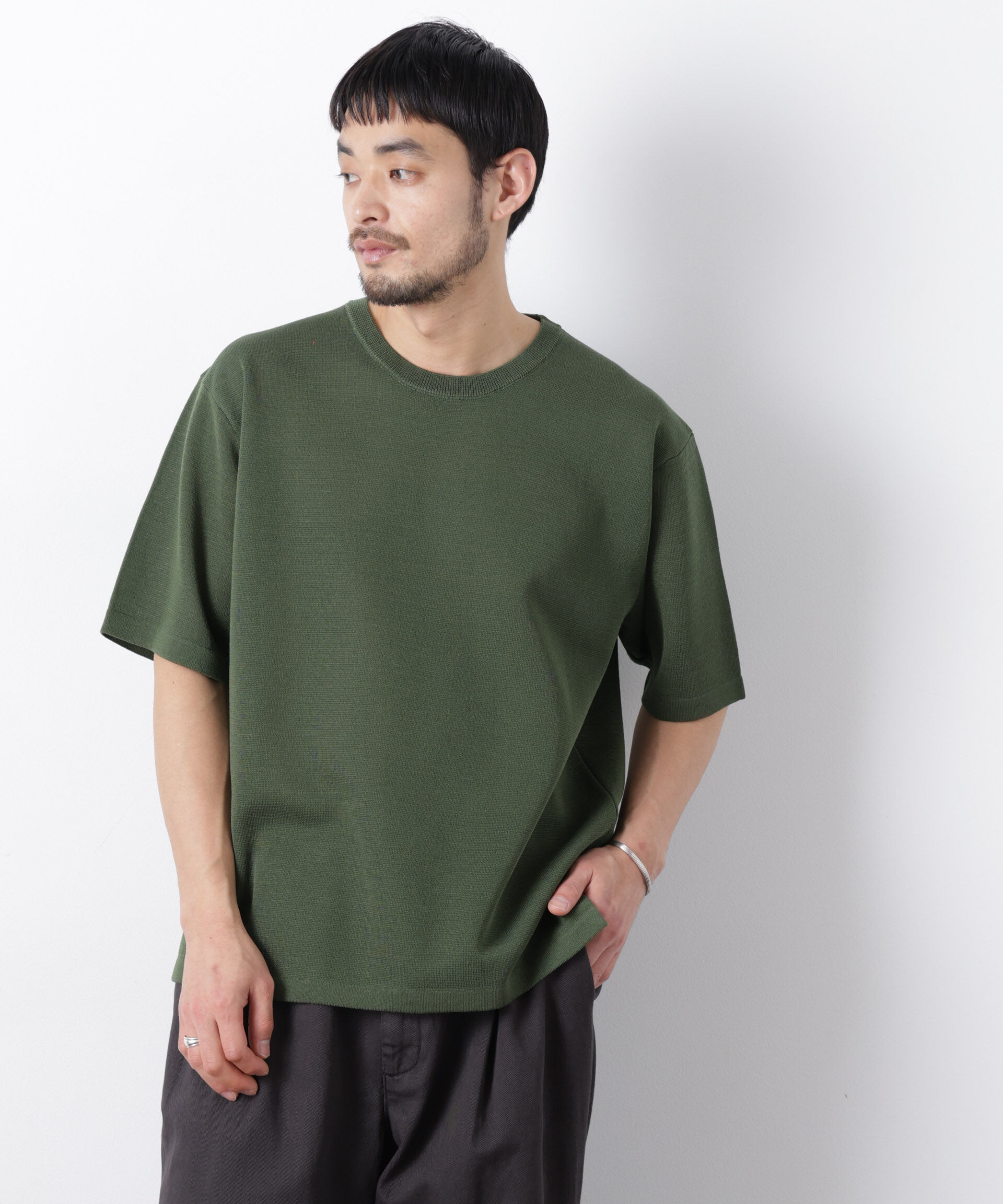 nano･universe「12ゲージドライニットTシャツ 半袖」|ニット・セーター|