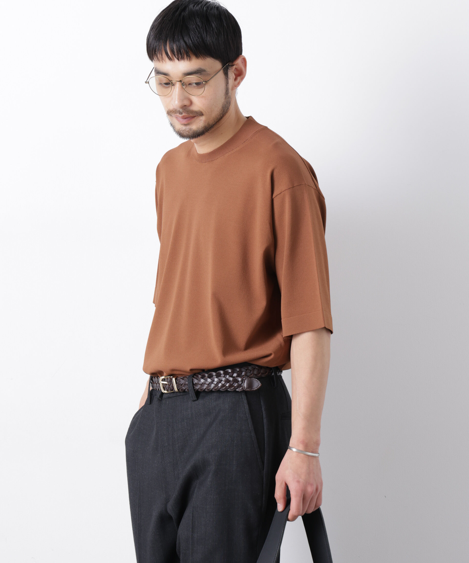 nano･universe「ジャケT(R) ELITE 7 FUNCTION ニット」|ニット・セーター|ブラウン