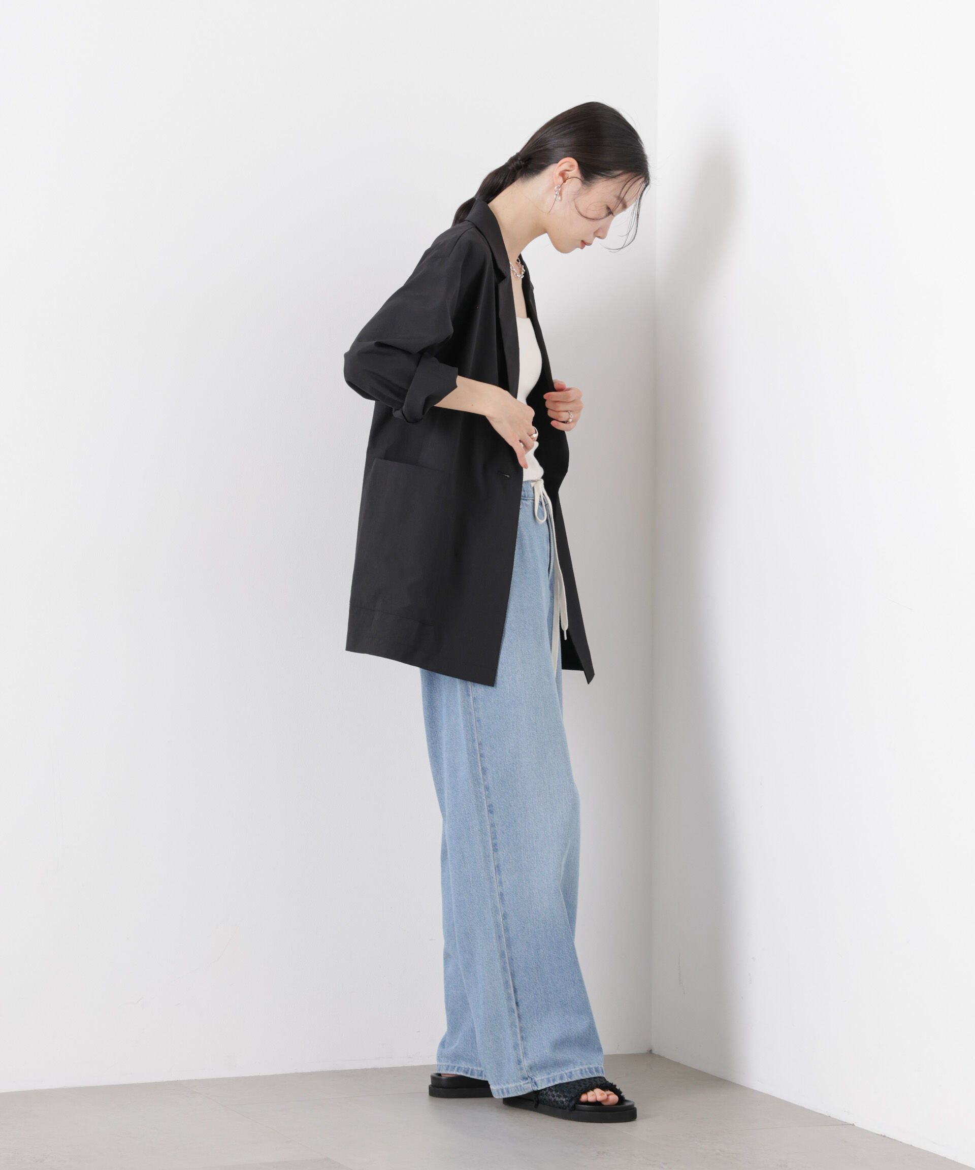 nano･universe「ソフトシアーシングルジャケット(セットアップ可)」|テーラードジャケット|