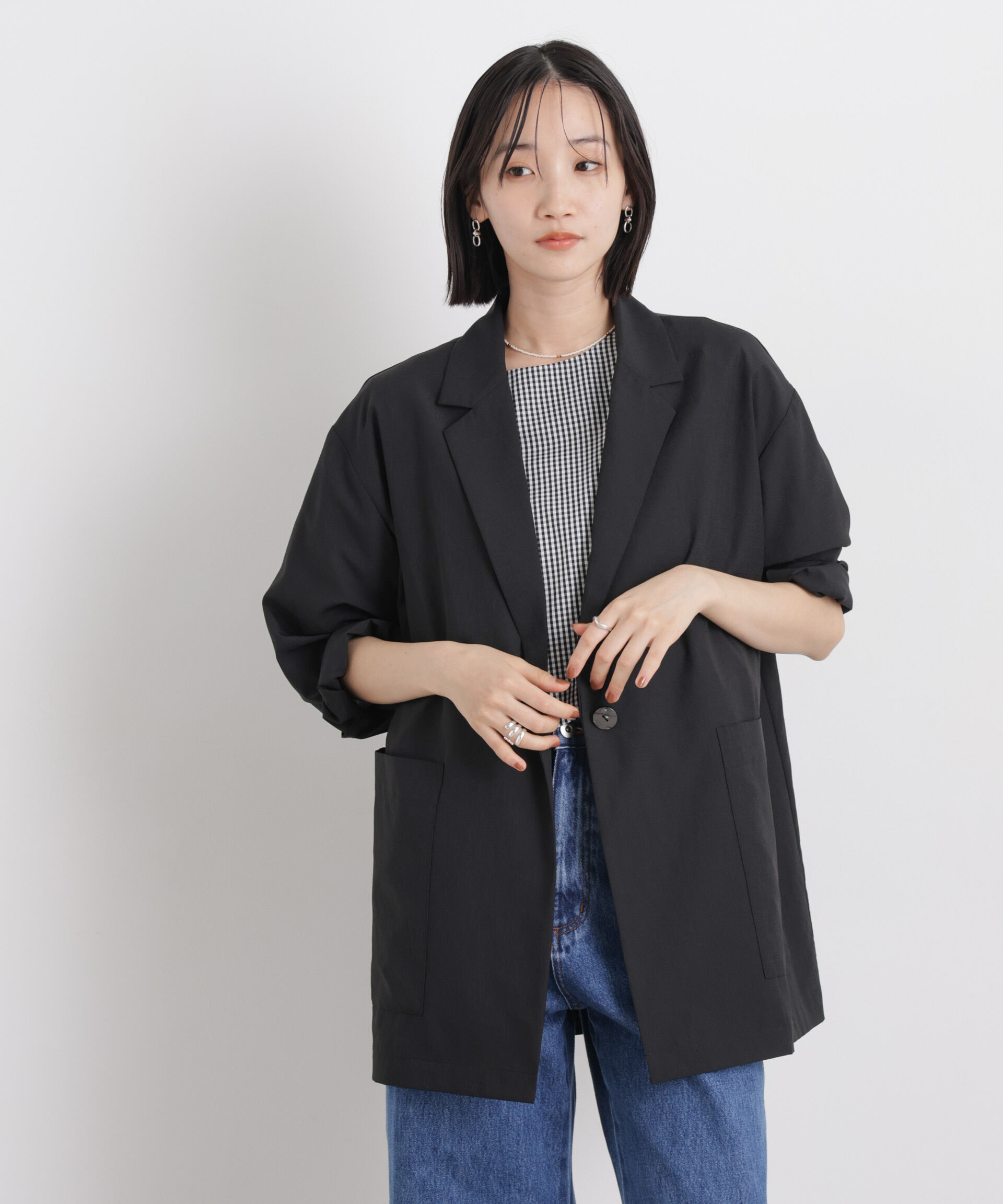 nano･universe「ソフトシアーシングルジャケット(セットアップ可)」|テーラードジャケット|