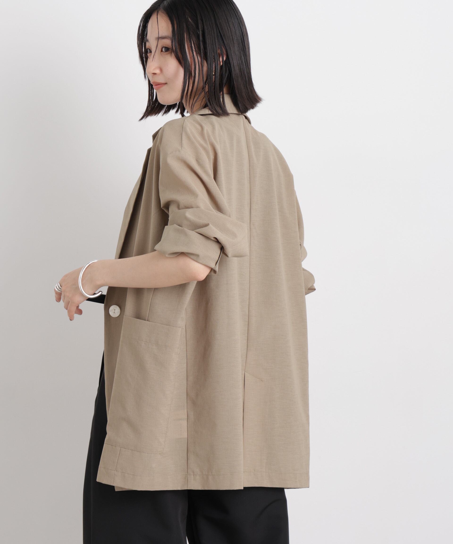 nano･universe「ソフトシアーシングルジャケット(セットアップ可)」|テーラードジャケット|