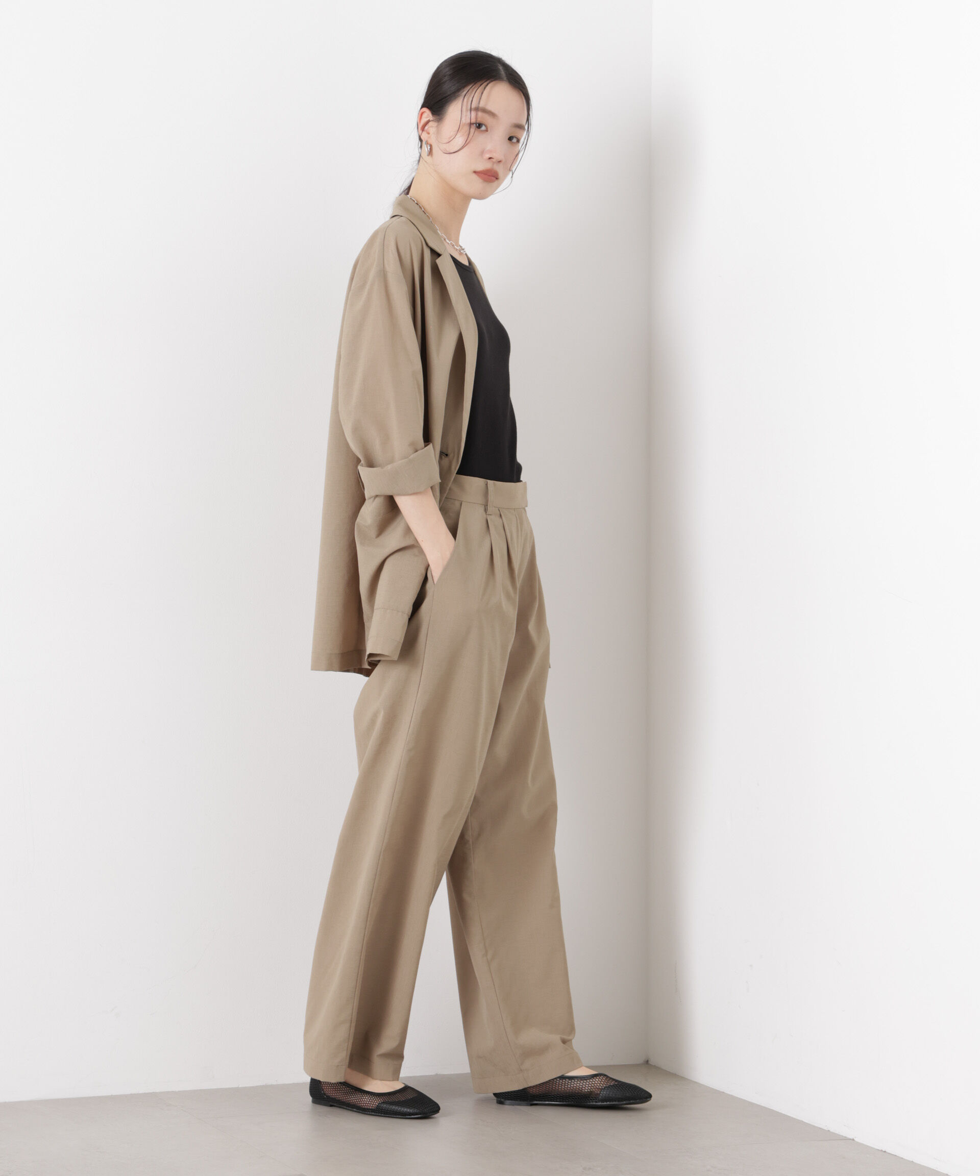 nano･universe「ソフトシアーシングルジャケット(セットアップ可)」|テーラードジャケット|