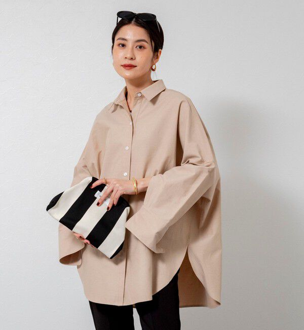 MAQWEL「【MAQWEL/マクウェル】ウォッシャブルオックスシャツ」|シャツ・ブラウス|ベージュ